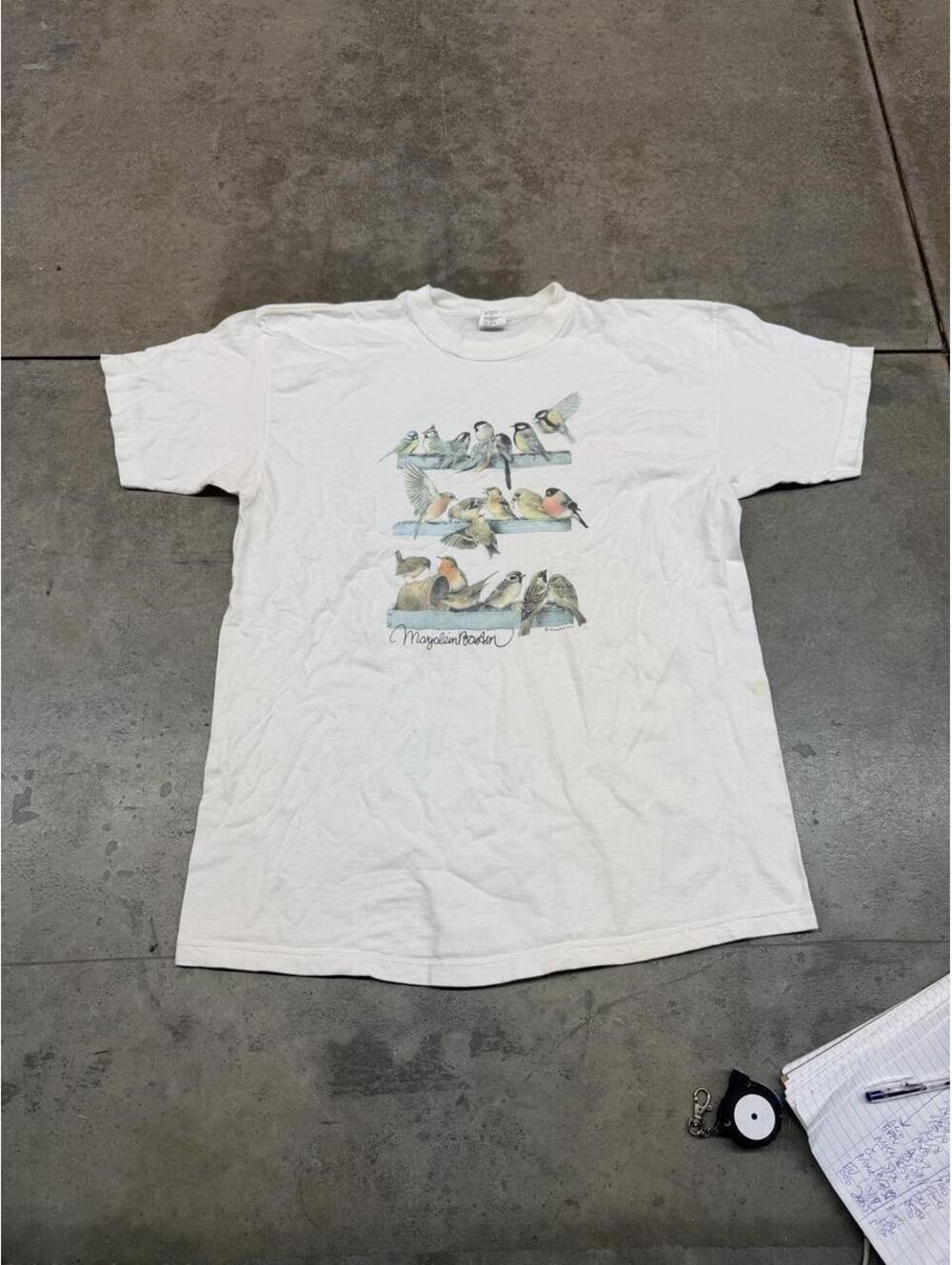 vintage hallmark made in usa white marjolein bastin art shirt size xl